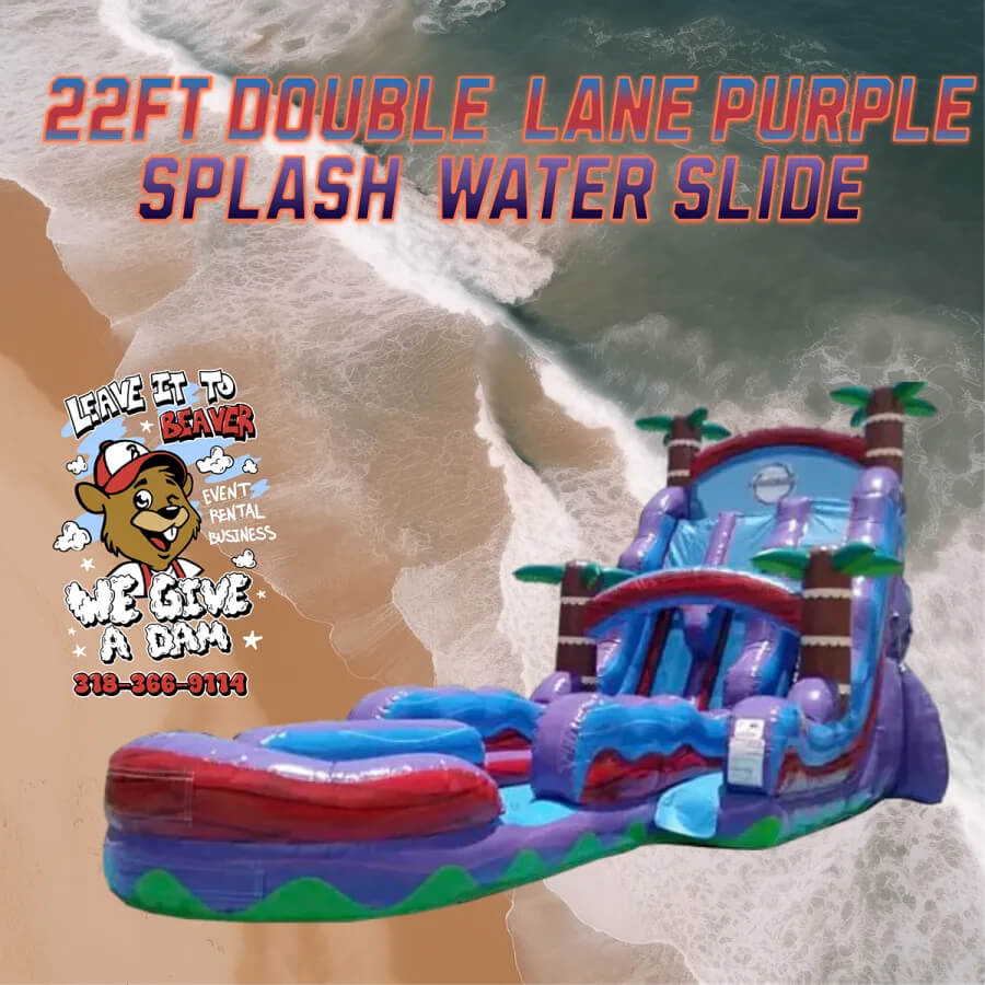 22ft Dual lane water slide rental in Monroe LA